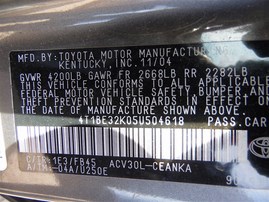 2005 Toyota Camry LE Gray 2.4L AT #Z23370